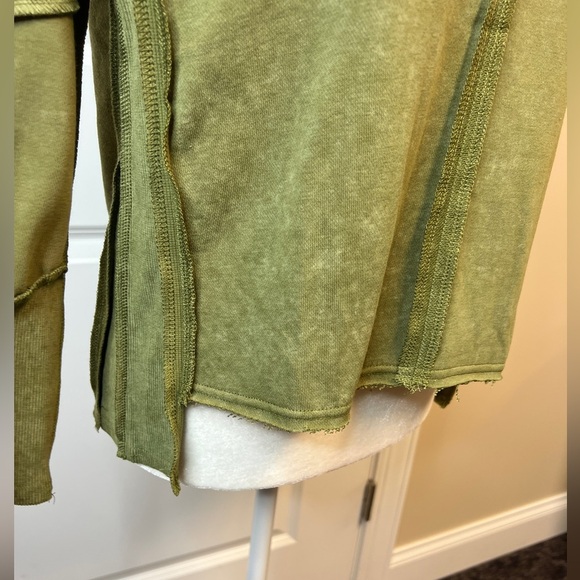 Green Mineral Wash Sweatshirt High Lowe - Picture 4 of 5